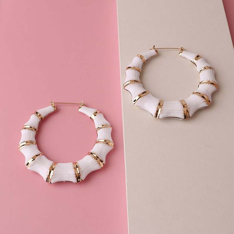 White Bamboo Hoops